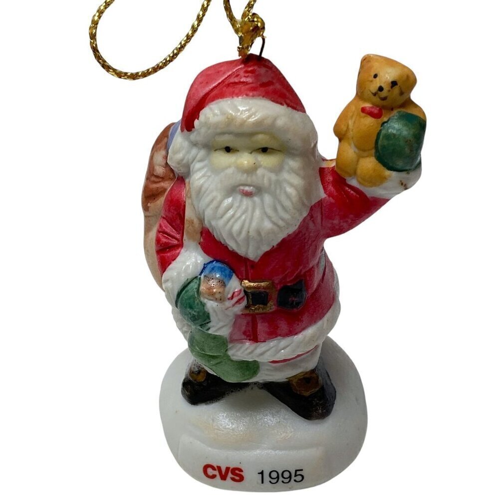 Santa Claus Christmas Ornament  Vintage CVS 1995 Ceramic